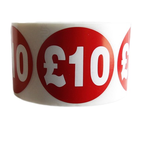 500x RED PRICE SELF ADHESIVE STICKERS STICKY LABELS SWING TAG LABELS FOR RETAIL - Picture 11 of 24
