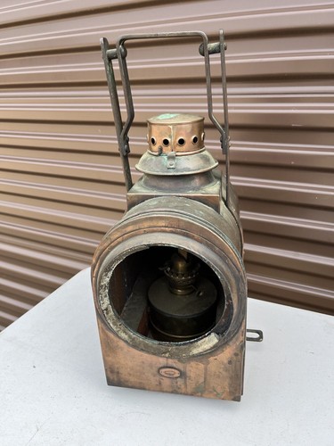 ATQ DUTCH RAILROAD MARKER LAMP TRAIN SIGNAL RR LIGHT BRASS LANTERN UTRECHT J.A - Picture 1 of 21