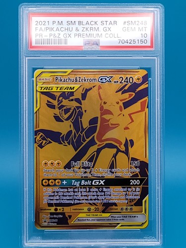 PSA 10 Pikachu & Zekrom GX Promo SM248 - 2021 Pokemon P&Z GX Prem Collection Box