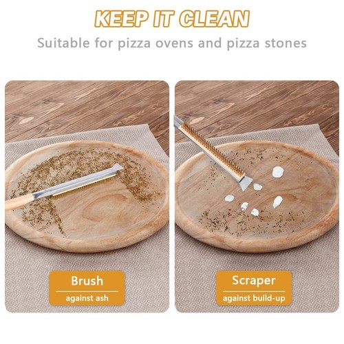 Pizza Oven Brush, 21" Brush and Stainless Steel Scraper for Pizza Stone, BBQ ... - 第 4/7 張圖片