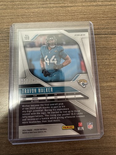 2024 Panini Prizm Travon Walker Base Prizm Red Wave #133 - Bild 2 von 2