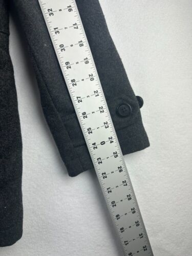 London Fog Wool Coat Charcoal Black Wool Blend Overcoat Men’s Size Small - Picture 6 of 8