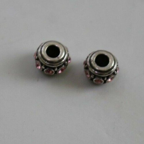 Brighton Mini Glam Swarovski Rhinestone Bead Spacer Lot Of 2 NEW Pink - Picture 4 of 5