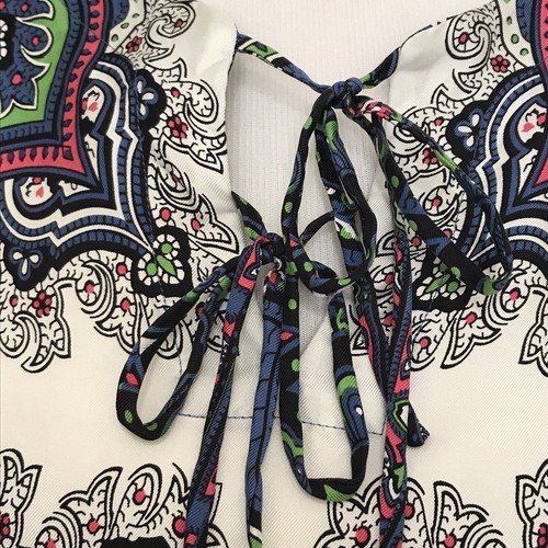 Blusa Talbots Pequeña Talla 6P Seda Cachemira Mujer Corbata Carrera Trabajo Azul Rosa - Imagen 3 de 10