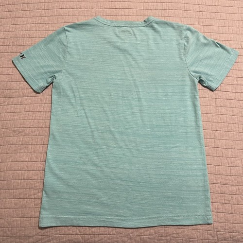 Hurley Boy's Large V-Neck Short Sleeve T-shirt Turquoise with Black Logo - Picture 9 of 10