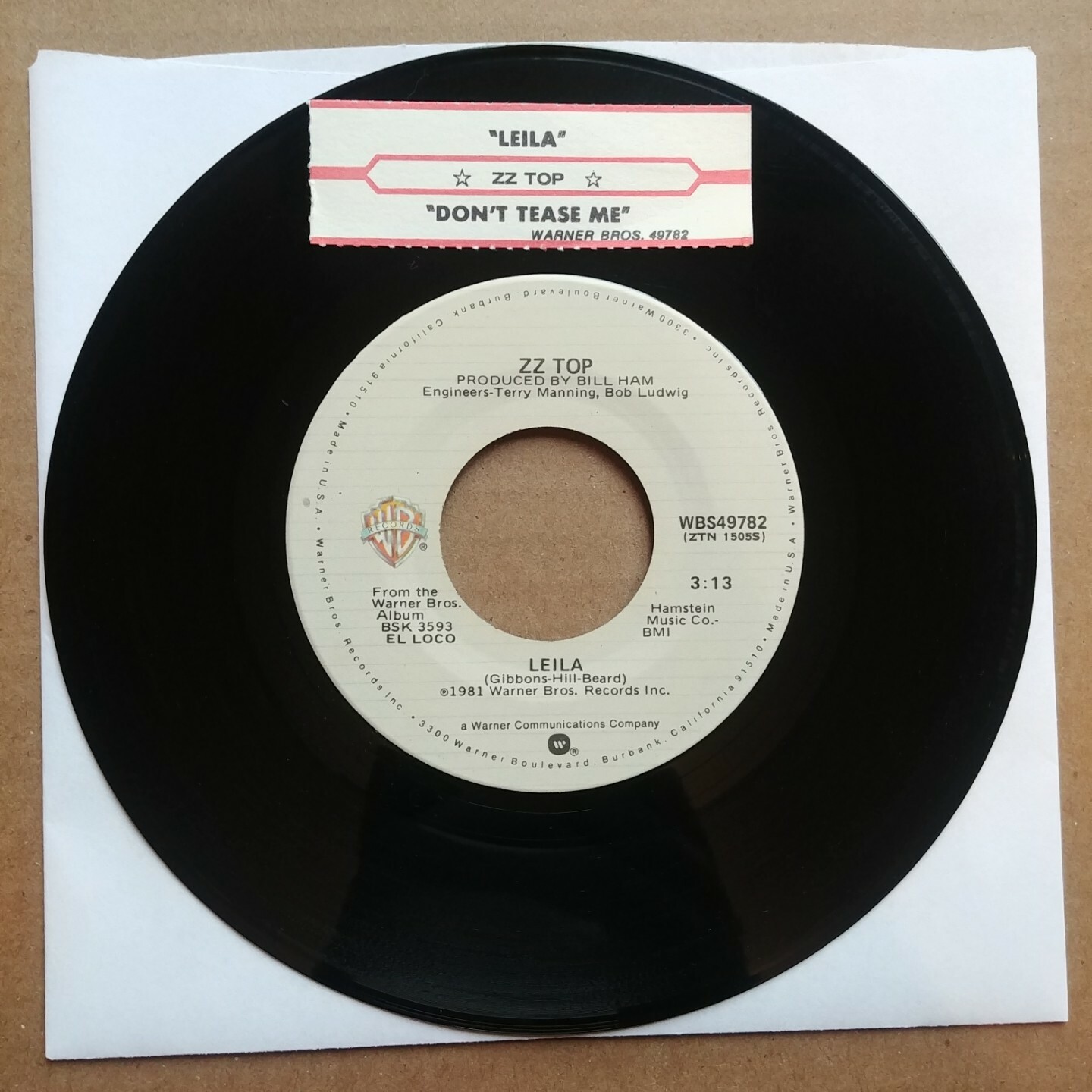 ZZ TOP Leila/Don't Tease Me 45 7 BLUES ROCK Record Vinyl ...