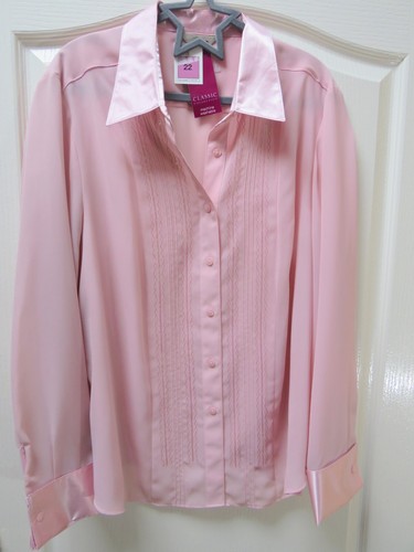 Marks & Spencer Ladies Blouse Top Size 22 Pink Occasion Embroidery Sequin Satin - Picture 4 of 4