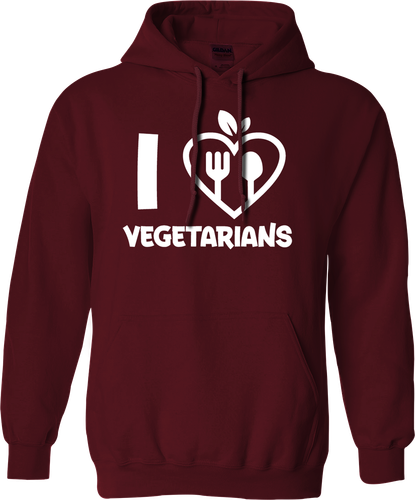 I Love Vegetarian Hoodie Veggie Heart BBQ Plants Vegetables Lover Novelty Gifts - Picture 3 of 23