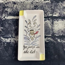 Vtg Ceramic Ashtray Humor "Go Jump In The Lake" Made in Japan