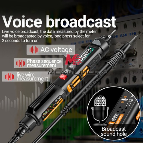 ANENG A3009 Mini Multímetro Digital Pluma DC AC Inteligente Voz Transmisión Probador Medidor - Imagen 4 de 16