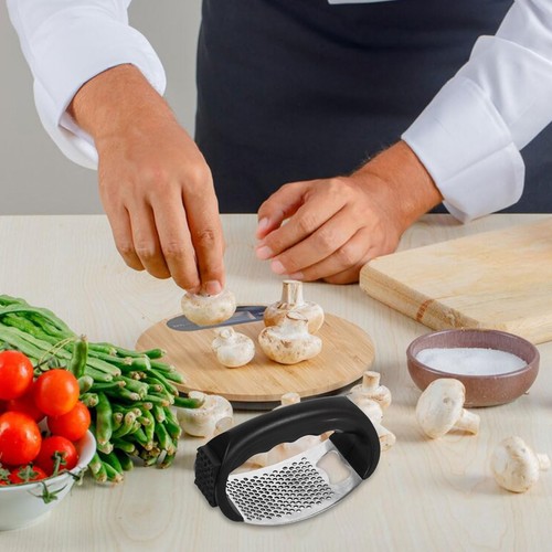 Stainless Steel Kitchen Garlic Press Crusher Rocking Mincer Manual Squeezer - Picture 6 of 9