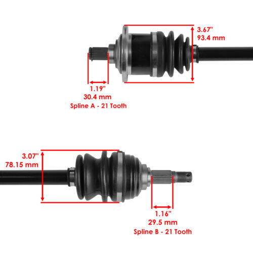 Front Right & Left Complete CV Joint Axle for Arctic Cat 400 2X4 4X4 2002-2004 - Picture 3 of 8