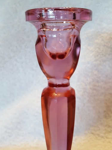 Set of 2 Fenton 8" Purple Pink Single Taper Light Candle Holder/Stick(s) - Picture 5 of 7