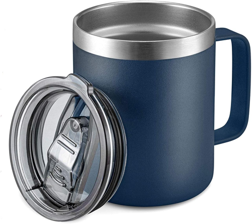12Oz Stainless Steel Insulated Coffee Mug with Handle, Double Wall Vacuum Mug, T - Picture 8 of 12