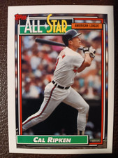 CAL RIPKEN ORIOLES "ALL STAR" 1992 TOPPS BASEBALL CARD #400