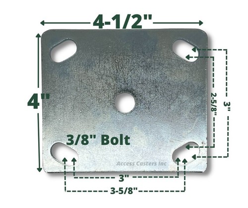 Rueda de placa giratoria Albion 16XS04201S 4"" x 2"", rueda TPR, 350 libras de capacidad - Imagen 5 de 6