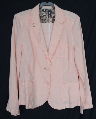 Leinenjacke Blazer von twenty six peers Gr. 40 Rosa Langarm Leinen+Jersey