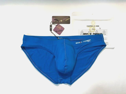 Brave Person Size M Men's Swim Bikini Brief - Blue (BP9791-BL-M) Pouch