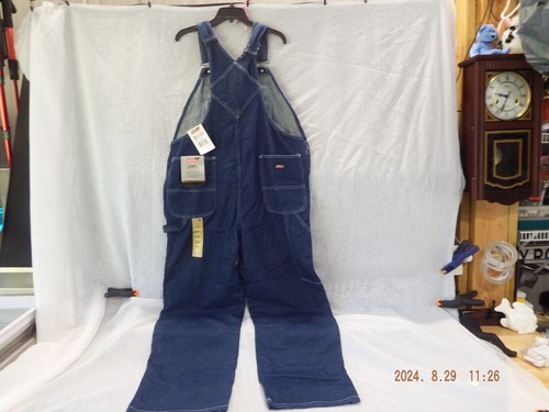 Dickies Blue Denim Durable Carpenter Bib Utility Overalls Men's-New-Size LR-B253 - Picture 7 of 15