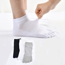 6Pack Men Low Cut Five Finger Toe Mesh Sport Combed Cotton Ankle Sock 7-11 10-13