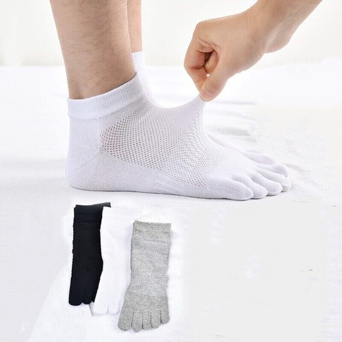 6 Pairs Low Cut Five Finger Toe Ankle Casual Sport Men Combed Cotton Socks 10-13 - Picture 3 of 12