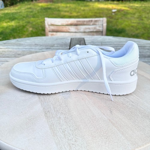 Adidas Hoops 2.0 Womens Sneakers Size 10 White Lace Up Athletic Basketball New - 第 5/11 張圖片