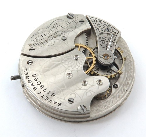 1897 Waltham Seaside 6S 7J Pocket Watch Movement & Dial.