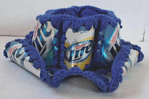 VTG Miller Lite Beer Can Party Knit Crochet Cowboy Hat Hipster Hippie Beach - Picture 6 of 12