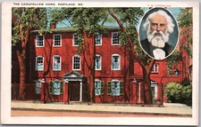 Portland Maine ME Henry Wadsworth Longfellow House Home Vintage WB Postcard UP