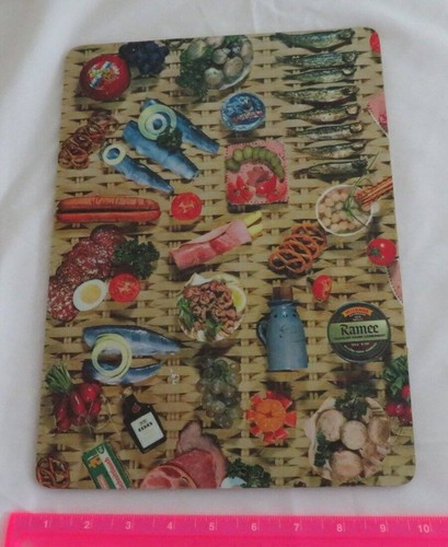 Used German Kitchen CUTTING BOARD Novelty Photo Deutsch Essen Wurst Schinken - Picture 2 of 2
