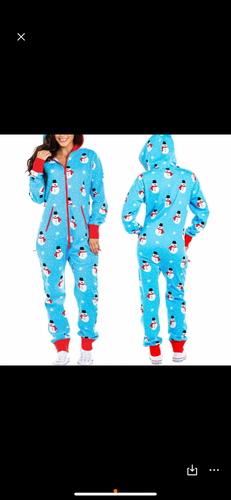Women One Piece Hoodie Pajama, Jumpsuit, Romper, Sleepwear, (Christmas Theme) - Picture 20 of 26