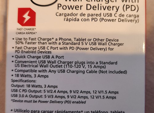 Fabcordz 2 Port Dual USB-A USB-C Schnellladung Wand Handy Ladegerät KOSTENLOSER VERSAND - Bild 4 von 4