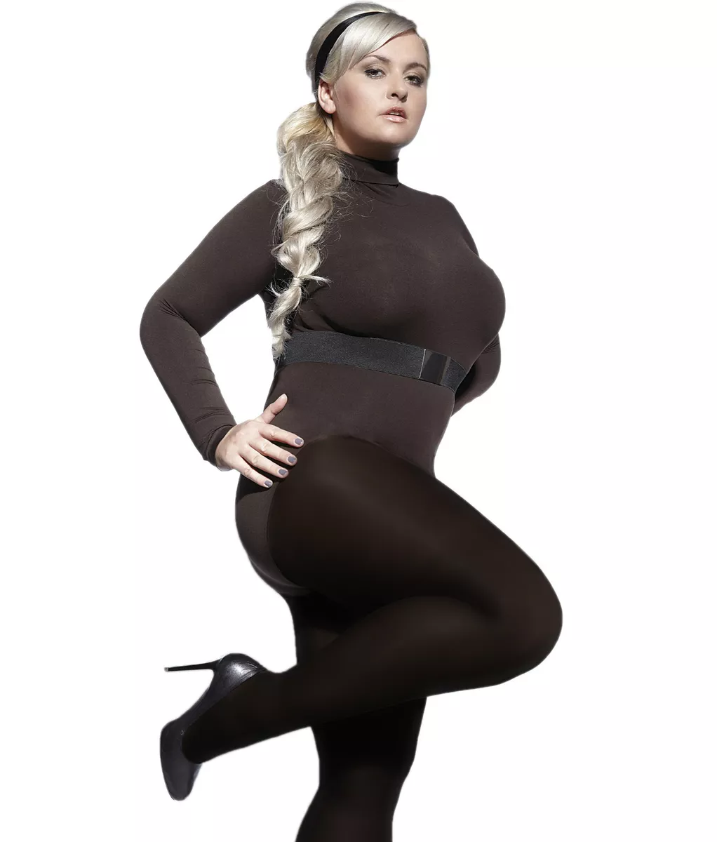 PLUS SIZE TIGHTS 40 DENIER HOSIERY COMFORTABLE GUSSET PANTYHOSE XXL- 4XL