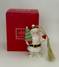 Very Merry Porcelain - Lenox Ornament - Santa Holding Christmas Tree - 856361