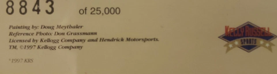 NASCAR DRIVER TERRY LABONTE ORIGINAL ART LITHOGRAPH # 8,843 OF 25,000. (14"×11") - Image 3 of 4