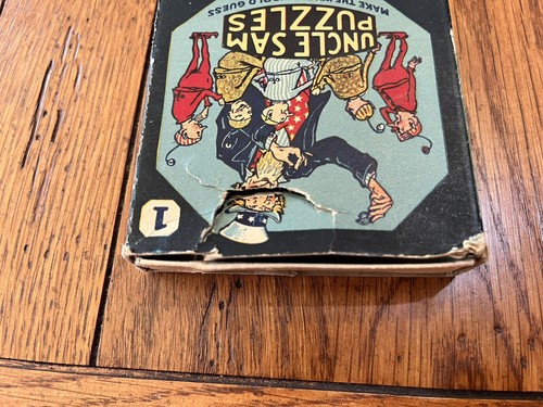 VINTAGE 1920 UNCLE SAM PUZZLE BOX SET #1 BROWNIES PALMER COX..DEXTERITY..USA - Picture 10 of 10