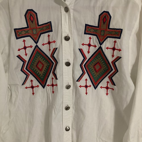 Vtg Panhandle Slim Western Shirt Women Size Small Button Up Denim Collar Rodeo - Picture 4 of 11