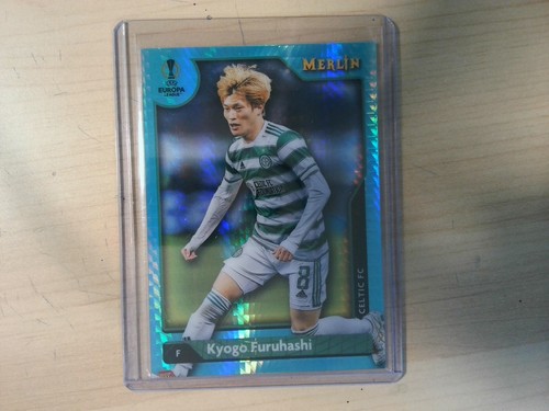 2022 Topps Merlin Champions League Soccer Aqua Kyogo Furuhashi - Picture 1 of 2