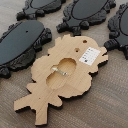 5 Pieza Escudo de Trofeo Tallado Bock Oscuro 1Kieferfach 5xGehörnklammern - Imagen 3 de 7