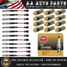 Ignition Wire Set + 12 NGK Spark Plug for Mercedes-Benz E320 V6 3.2L 356231