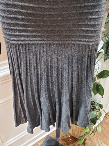 Max Studio Women's Gray Cotton Round Neck Long Sleeve Knee Length Dress Size XS - Picture 5 of 11