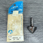AMANA 45722 Router Bit Carbide Tipped "V" Groove Bit 1" Dia 1/4 Shank Used
