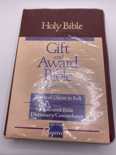 Holy Bible, King James Version: Gift and Award Burgundy Color Leather “look” KJV - Foto 2 di 7