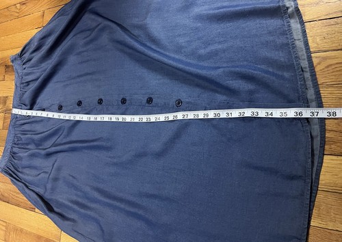 Christopher & Banks Rock lang Knopf Bauernblau leicht fließender Denim Damen 8 - Bild 8 von 11