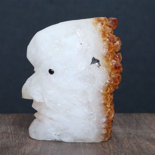 #2-167g Natural Drusy Citrine Strange Carving Human Face Amazing Crystal Healing - Picture 5 of 12