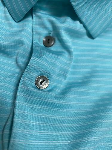 CAMISA POLO DE GOLF BEN HOGAN -3XL - METAL AZUL RAYAS BLANCAS - POLIETILENO RENDIMIENTO BRILLANTE - Imagen 6 de 8