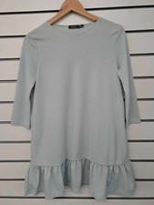 LADIES BOOHOO MINT GREEN RUFFLE HEM MINI DRESS SIZE 6 (REF 781)