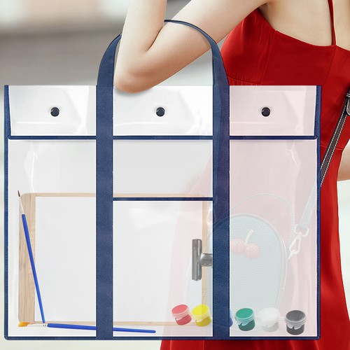 Art Portfolio Container Poster Board Transparent Bag Poster Board Storage Pouch - Picture 7 of 13