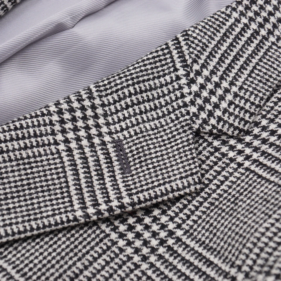 Abrigo deportivo Sartoria Partenopea Glen Check lana y cachemir 38R (UE 48) NUEVO CON ETIQUETAS Foto 3 de 4