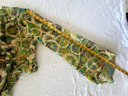 Sheer Tie Front Crop Top Floral Metallic Vintage Flutter Sleeve Sz S/M Fairy - Picture 9 of 9